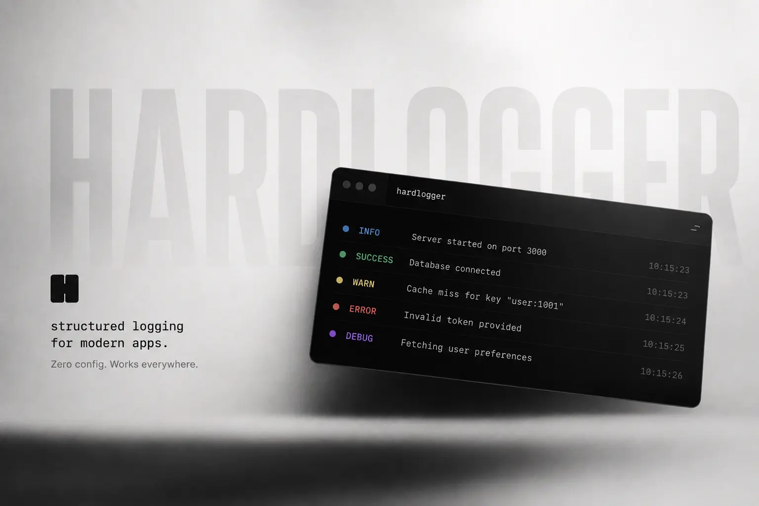 hardlogger — Open Source npm Package